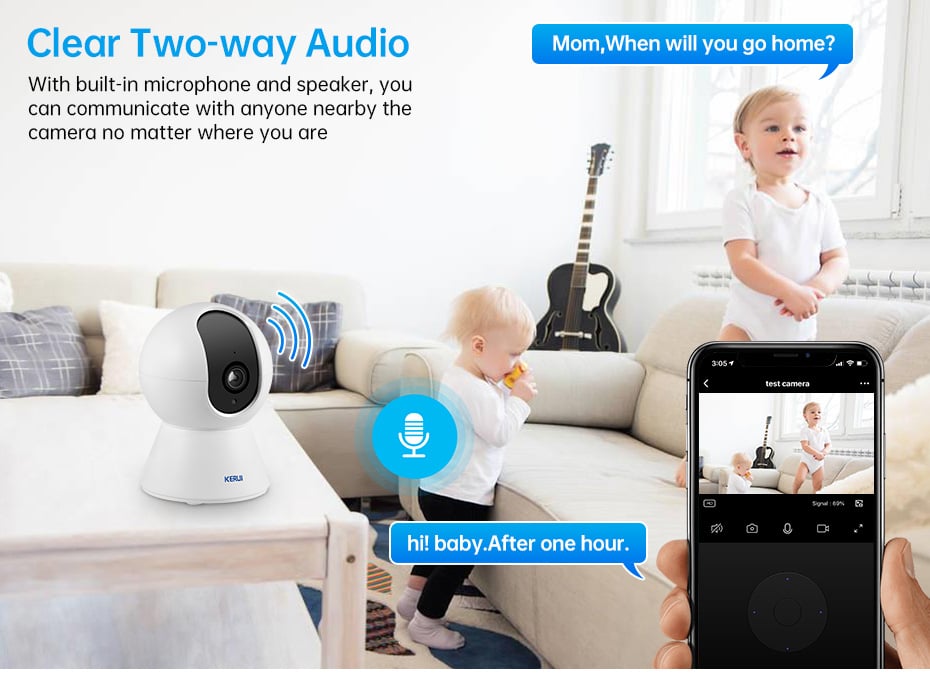 3MP Tuya Smart Mini WiFi IP Camera Indoor Wireless Home Security AI Human Detect CCTV 