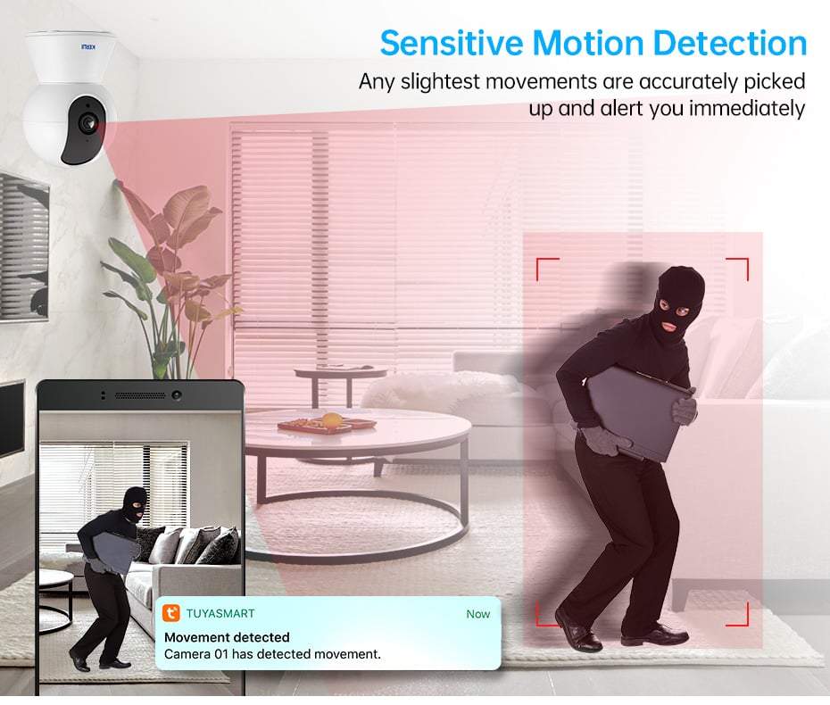 3MP Tuya Smart Mini WiFi IP Camera Indoor Wireless Home Security AI Human Detect CCTV 