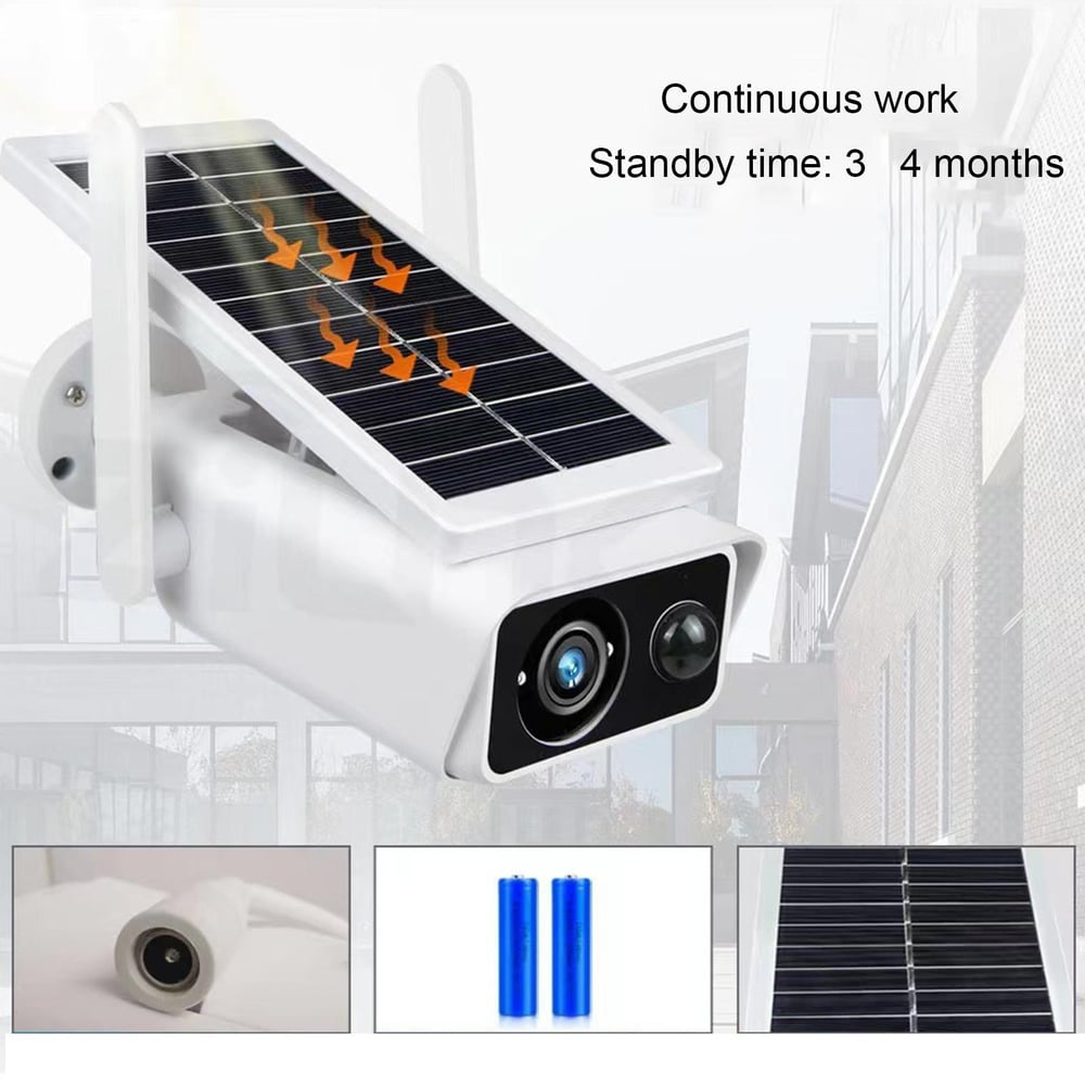 Solar Camera Wireless 3MP Battery Powered WiFi IP Cameras Outdoor 8W Surveillance Waterproof CCTV