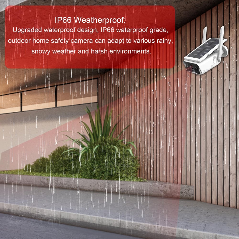 Solar Camera Wireless 3MP Battery Powered WiFi IP Cameras Outdoor 8W Surveillance Waterproof CCTV