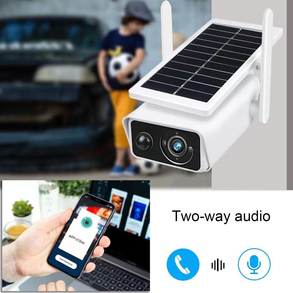 Solar Camera Wireless 3MP Battery Powered WiFi IP Cameras Outdoor 8W Surveillance Waterproof CCTV