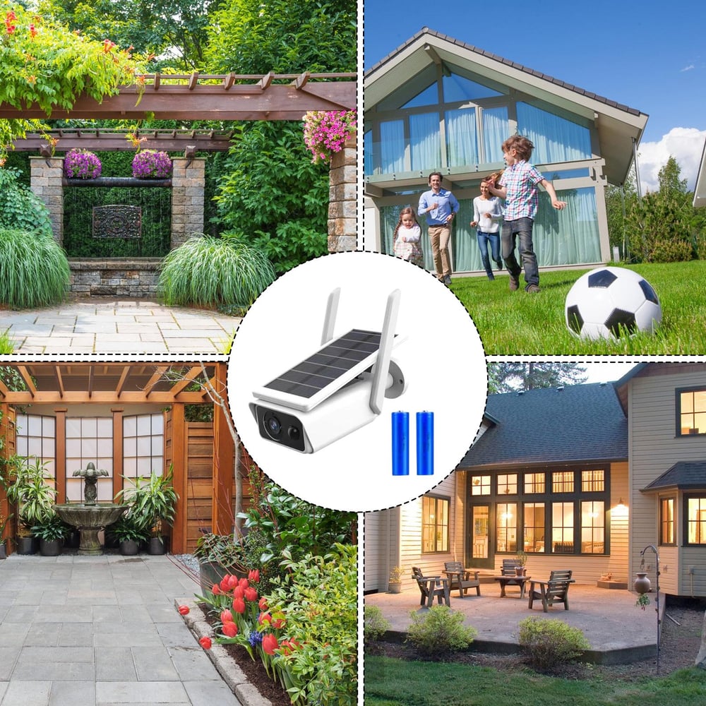 Solar Camera Wireless 3MP Battery Powered WiFi IP Cameras Outdoor 8W Surveillance Waterproof CCTV