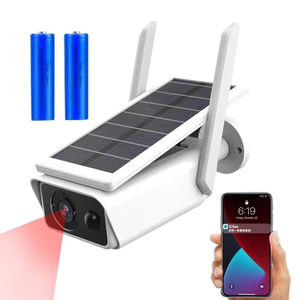 Solar Camera Wireless 3MP Battery Powered WiFi IP Cameras Outdoor 8W Surveillance Waterproof CCTV