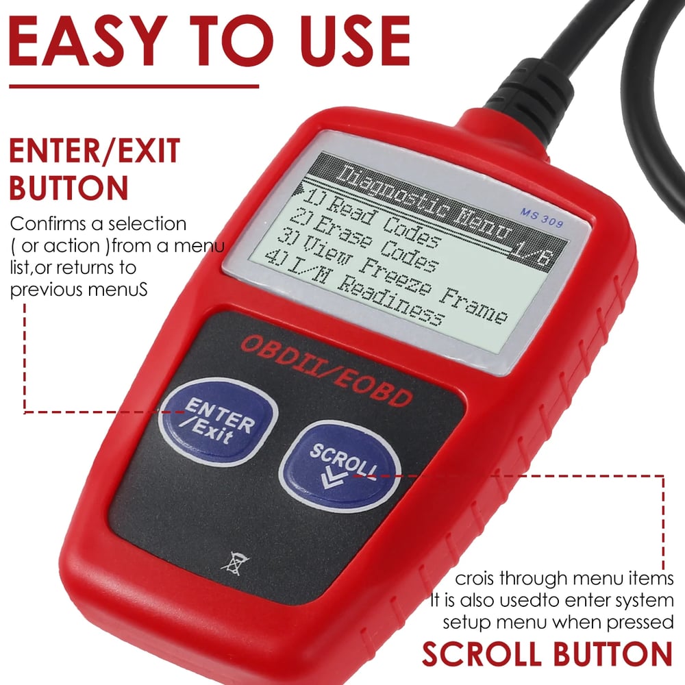 Multifunctional Car Fault Code Reader Accurate Engine Diagnostic Scanner ToolScanner Read & Erase