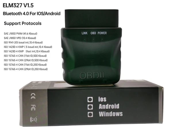 V1.5 ELM327 Bluetooth 4.0 Car Engine Fault Code Reader elm 327 V1.5 EOBD OBD II Dignostic Scanner 