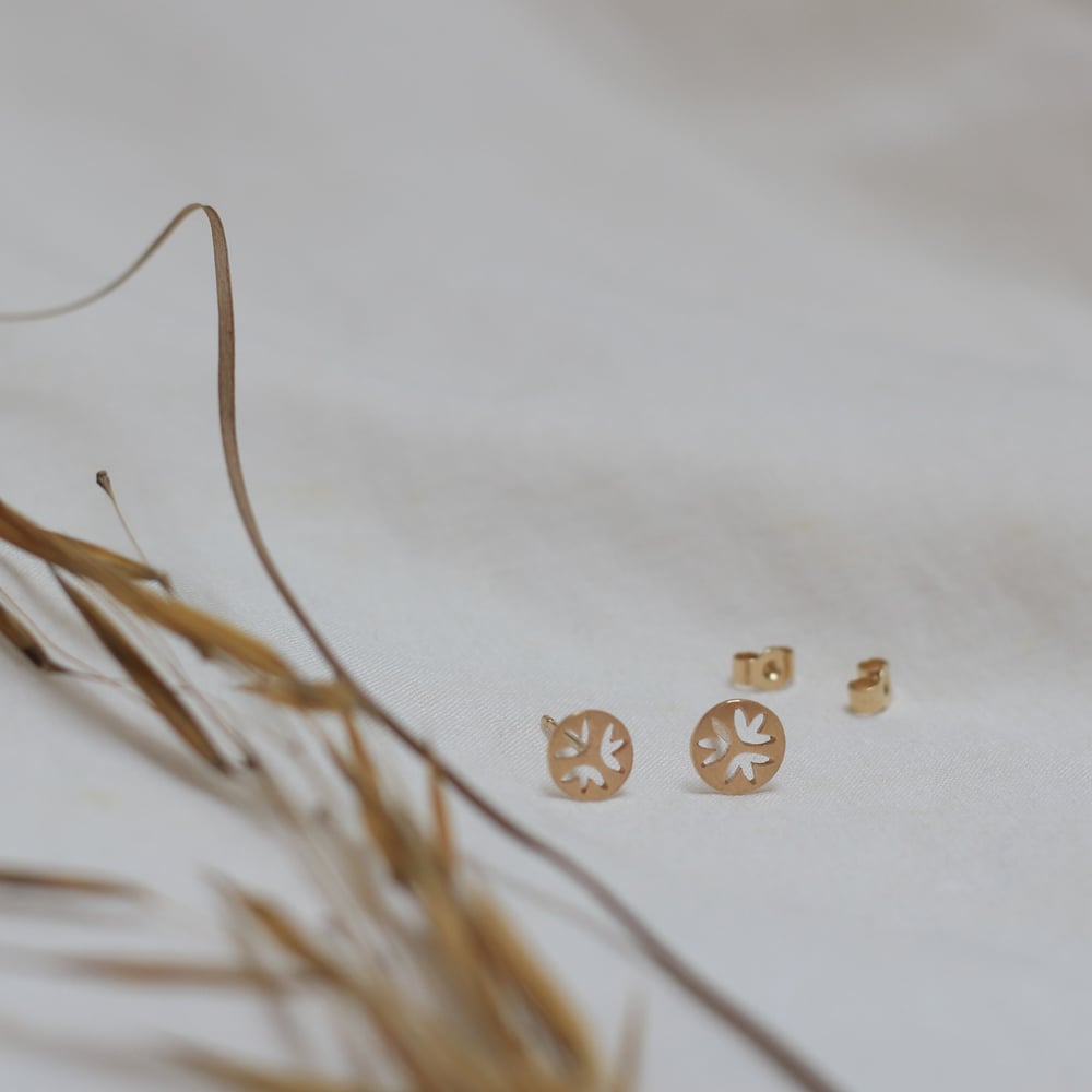 Image of Tiny Sol studs 9ct Gold