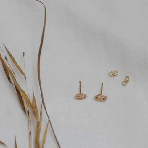 Image of Tiny Sol studs 9ct Gold