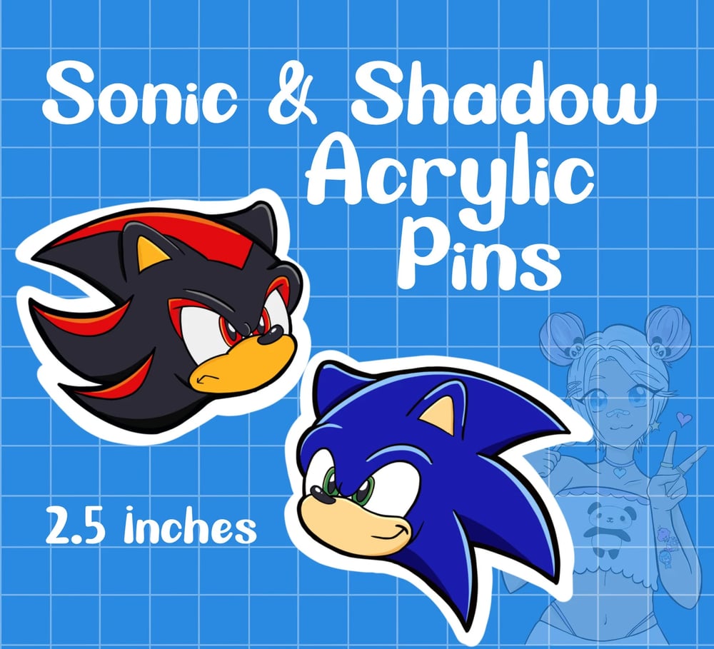 Image of Sonic the Hedgehog - Sonic and Shadow acrylic pins