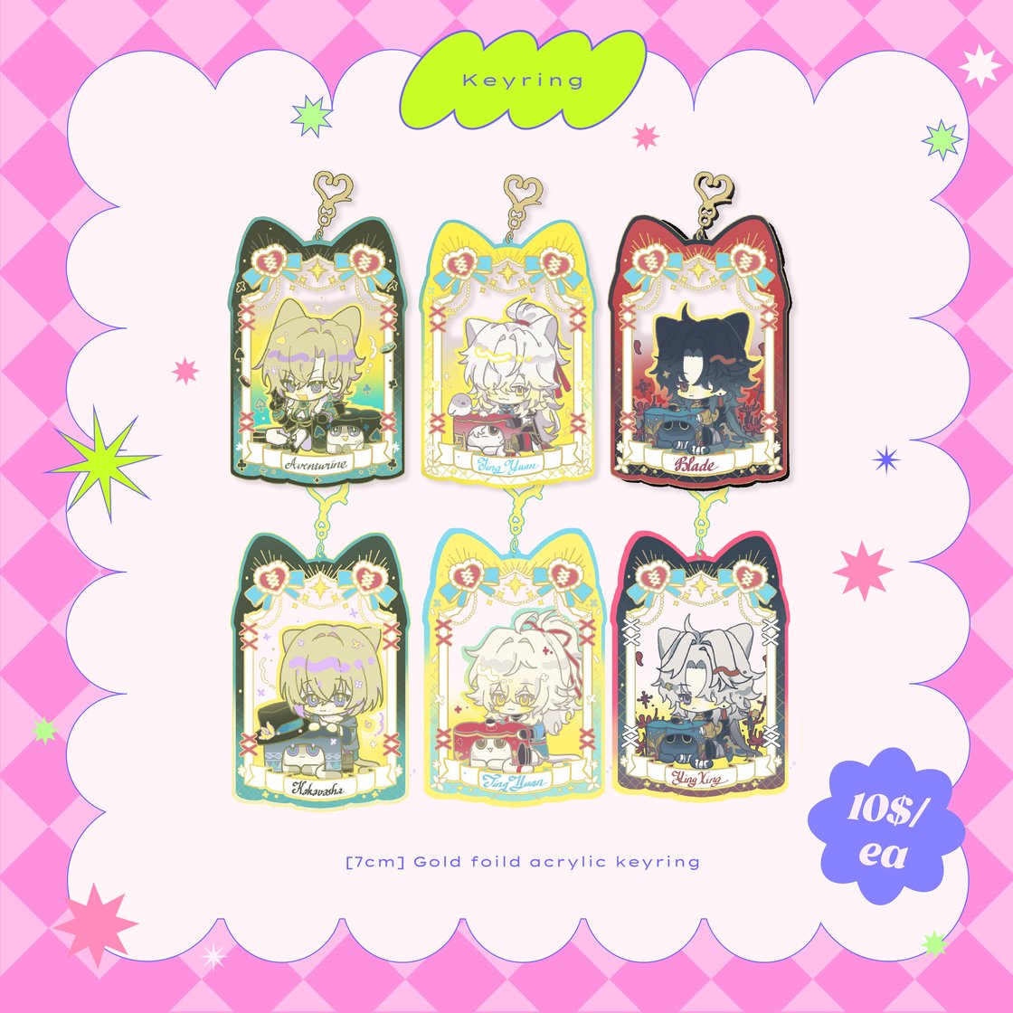 Image of [7cm] HSR - Candy Kitty Keychain - Male char