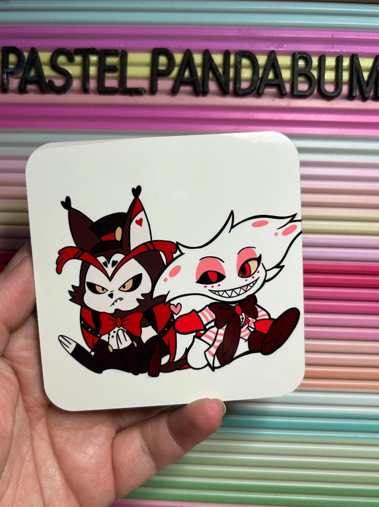 Image of Hazbin Hotel - Huskerdust - Angeldust and Husk cork coaster