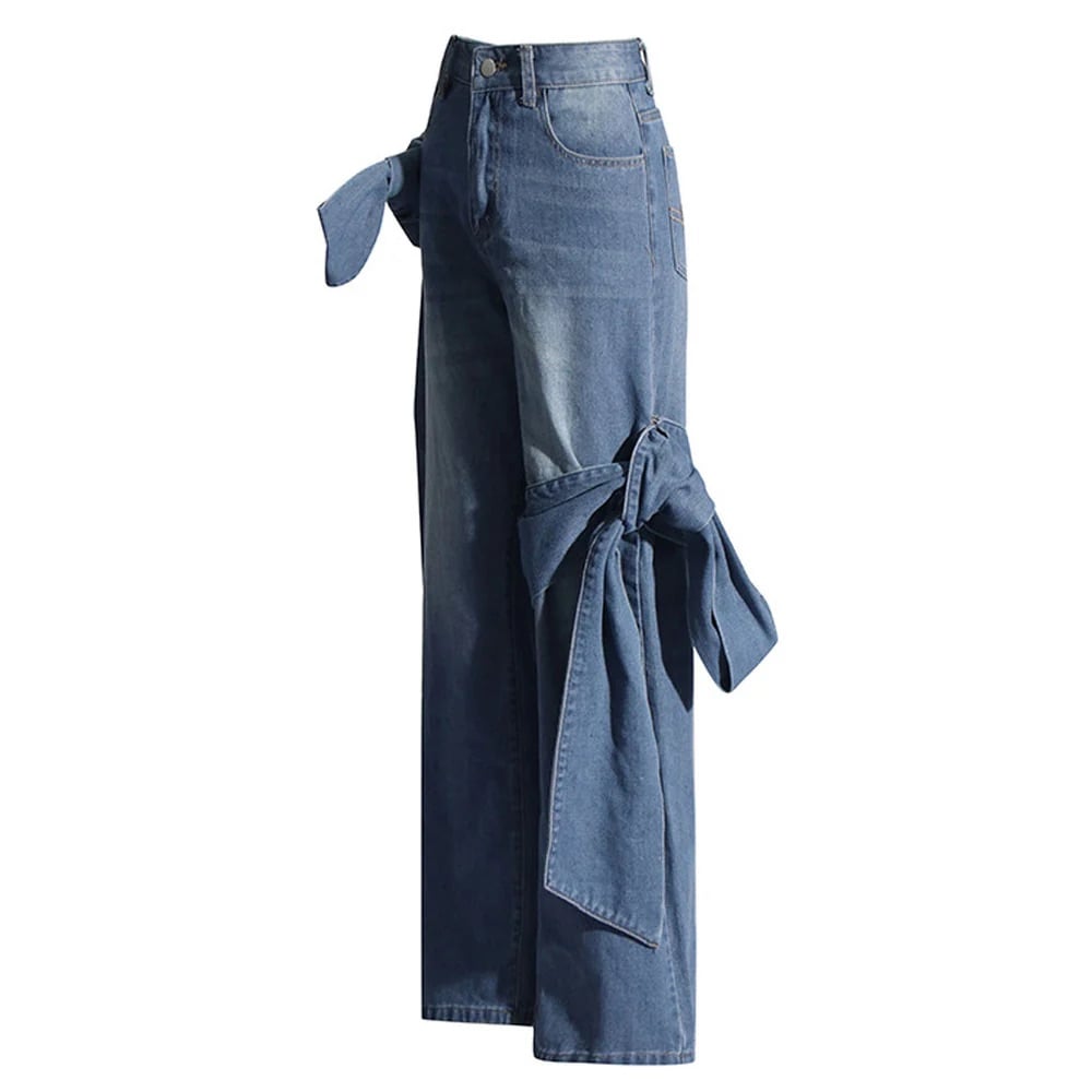 Image of Denim Bow Pants Set