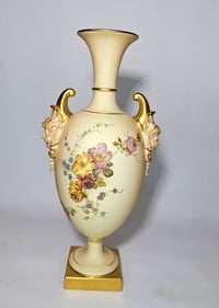 Image 1 of Royal Worcester Vase with mask boss handles #3