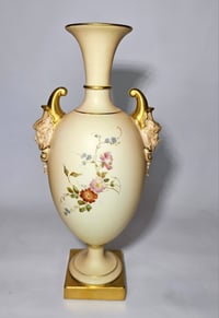 Image 3 of Royal Worcester Vase with mask boss handles #3