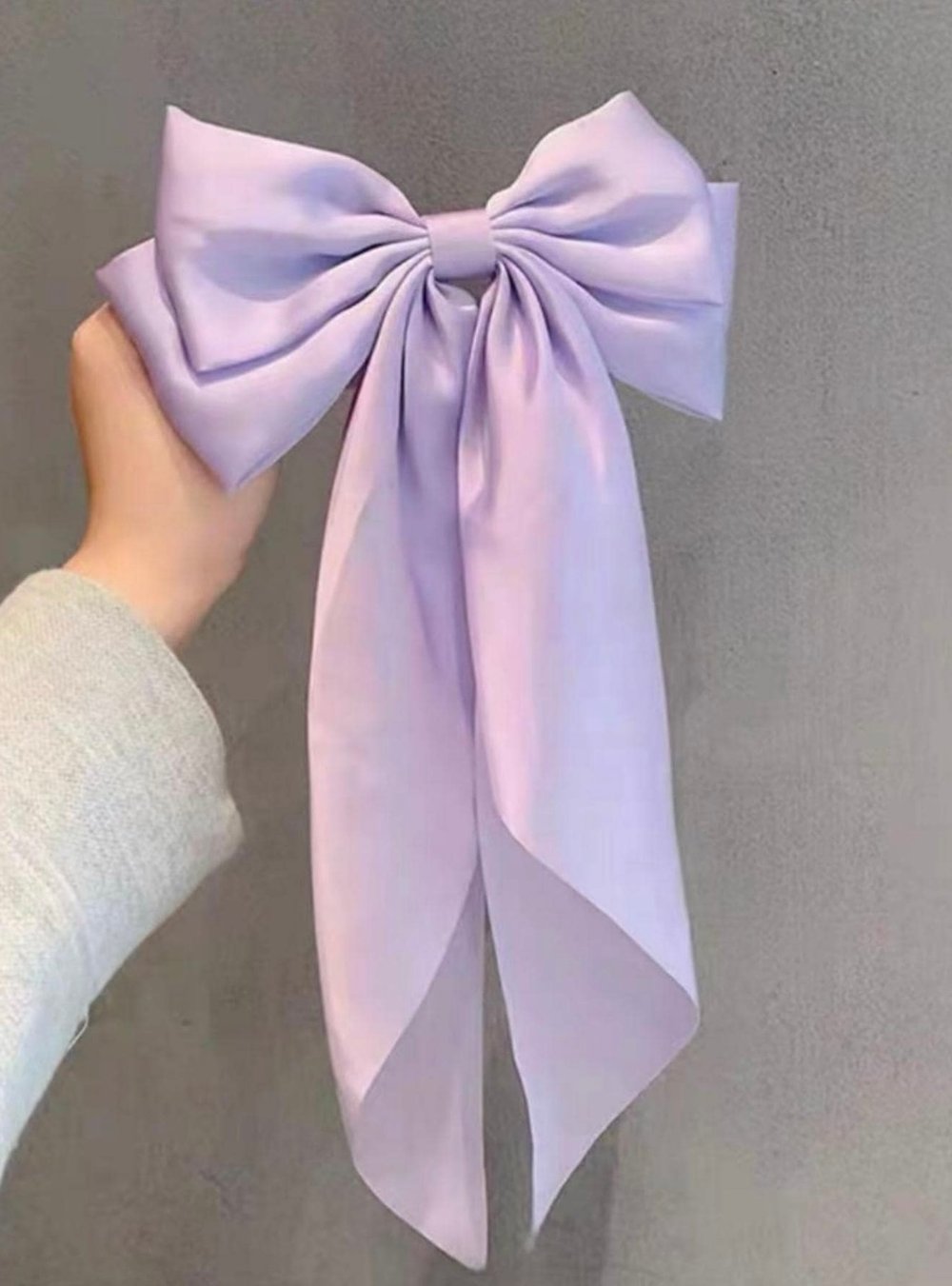 Image of Lilac satin hair bow 