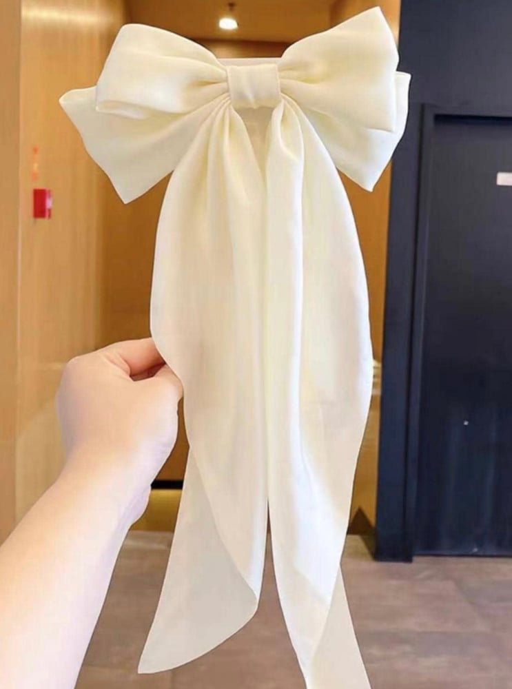 Image of White satin bow 