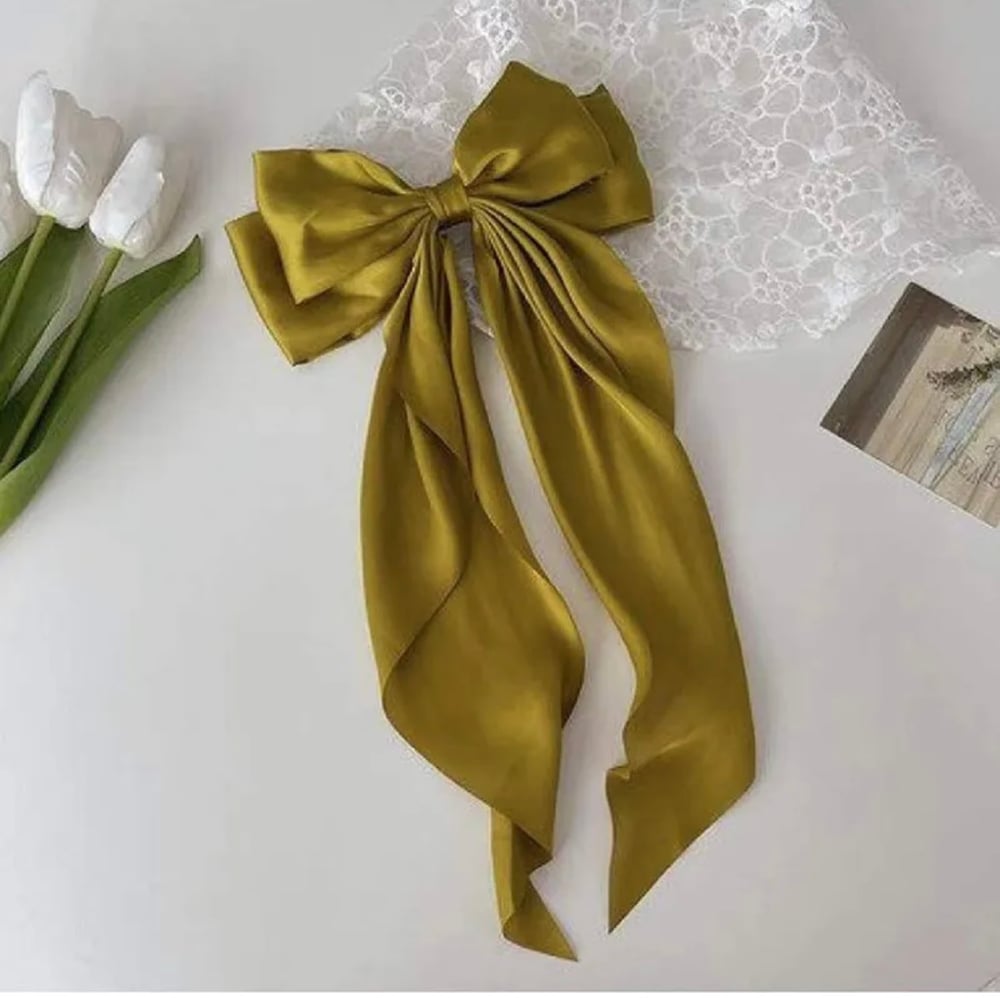 Image of Green satin bow