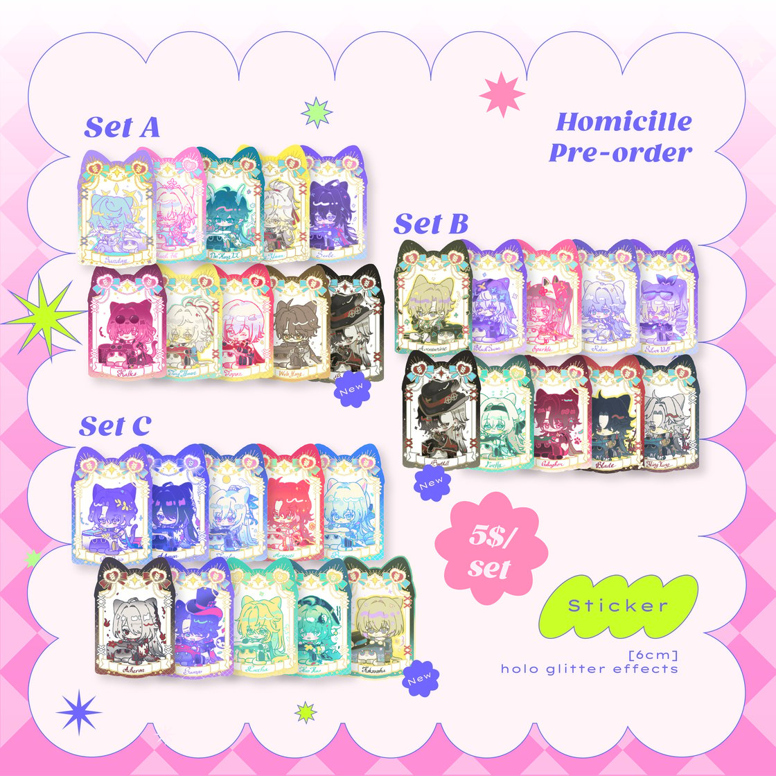 Image of [6cm] HSR - Candy kitty - sticker pack