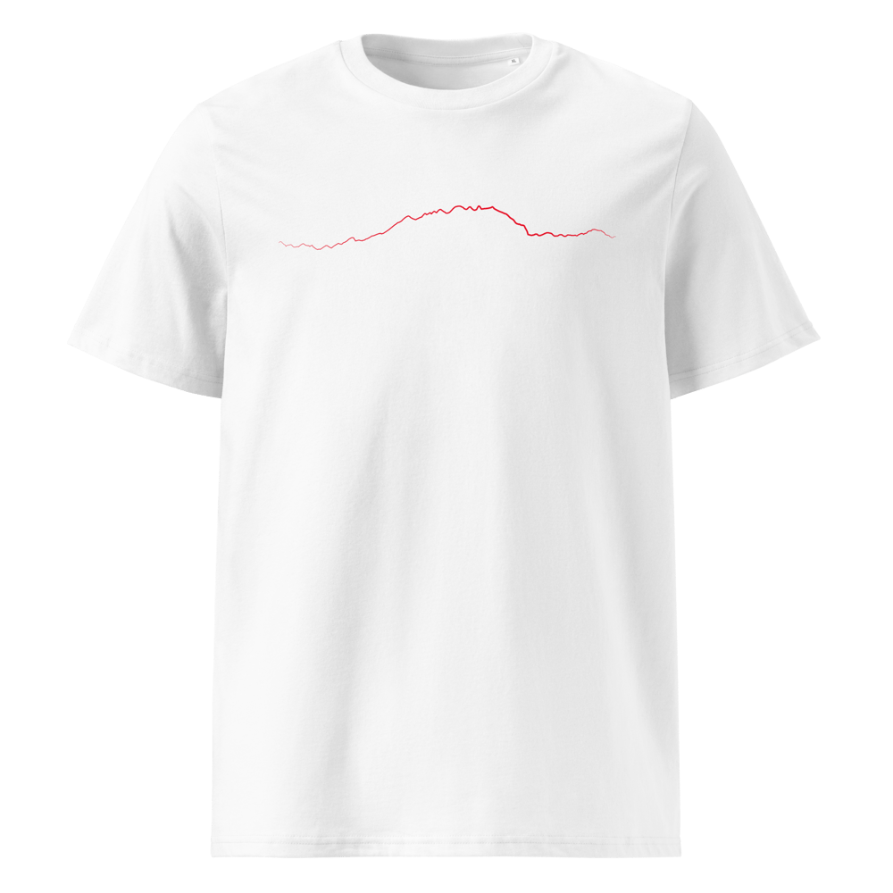 Monte Rosa T-shirt in Cotone Organico Unisex bianco / rosso PULSE