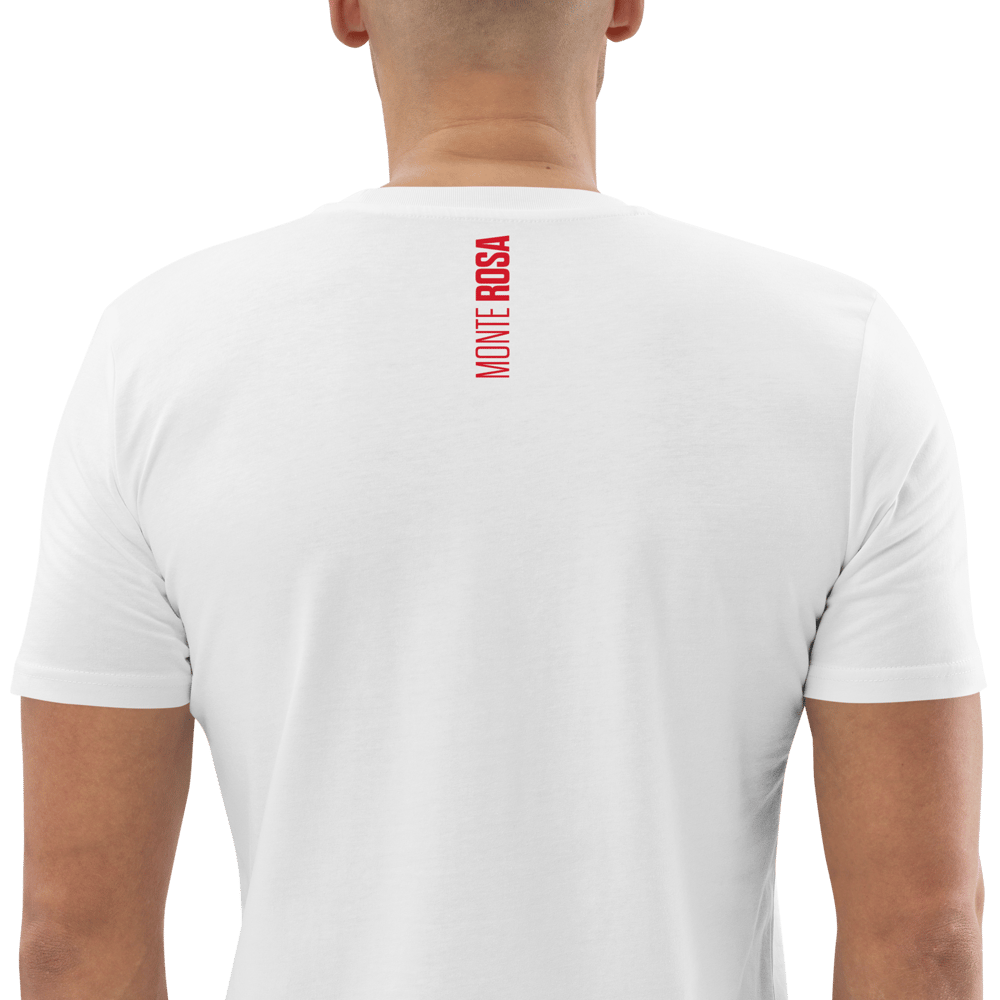 Monte Rosa T-shirt in Cotone Organico Unisex bianco / rosso PULSE