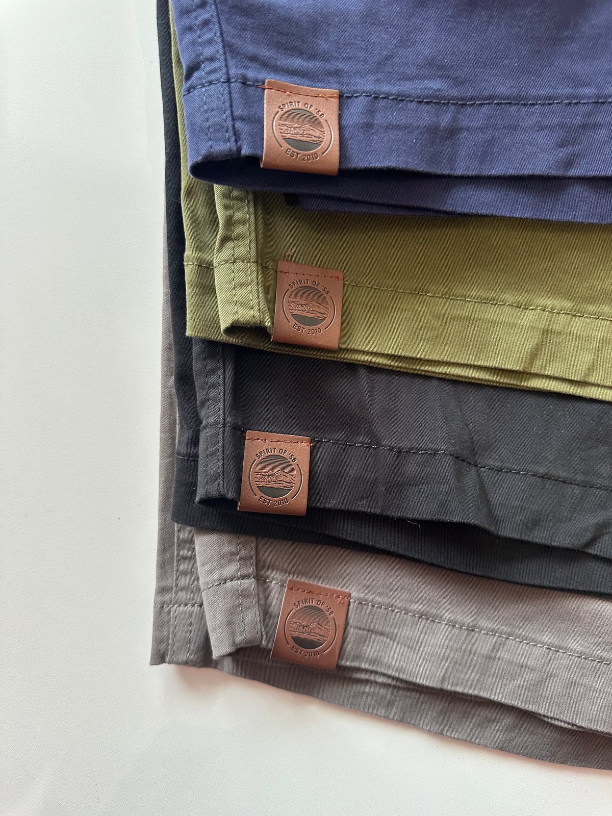 Image of SO58  lightweight Chino Shorts in Olive, Black and in Slate 