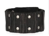 HD Black Leather Rib and stud Cuff