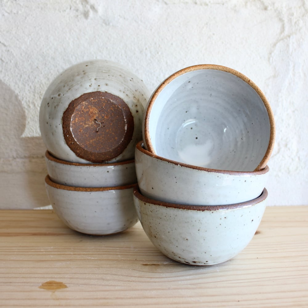 Image of 6 White Ice Cream Bowls