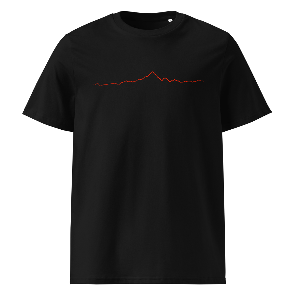 Monviso T-shirt in Cotone Organico Unisex nero / rosso PULSE