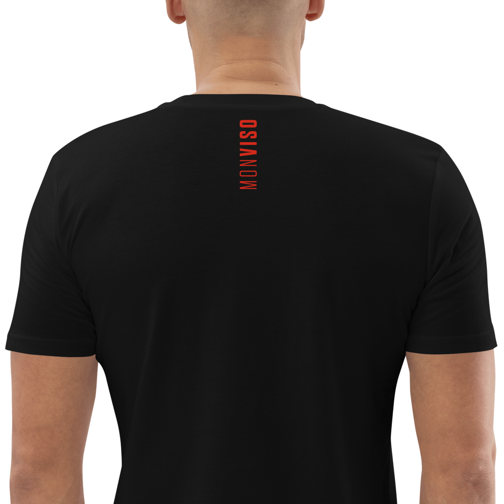 Monviso T-shirt in Cotone Organico Unisex nero / rosso PULSE