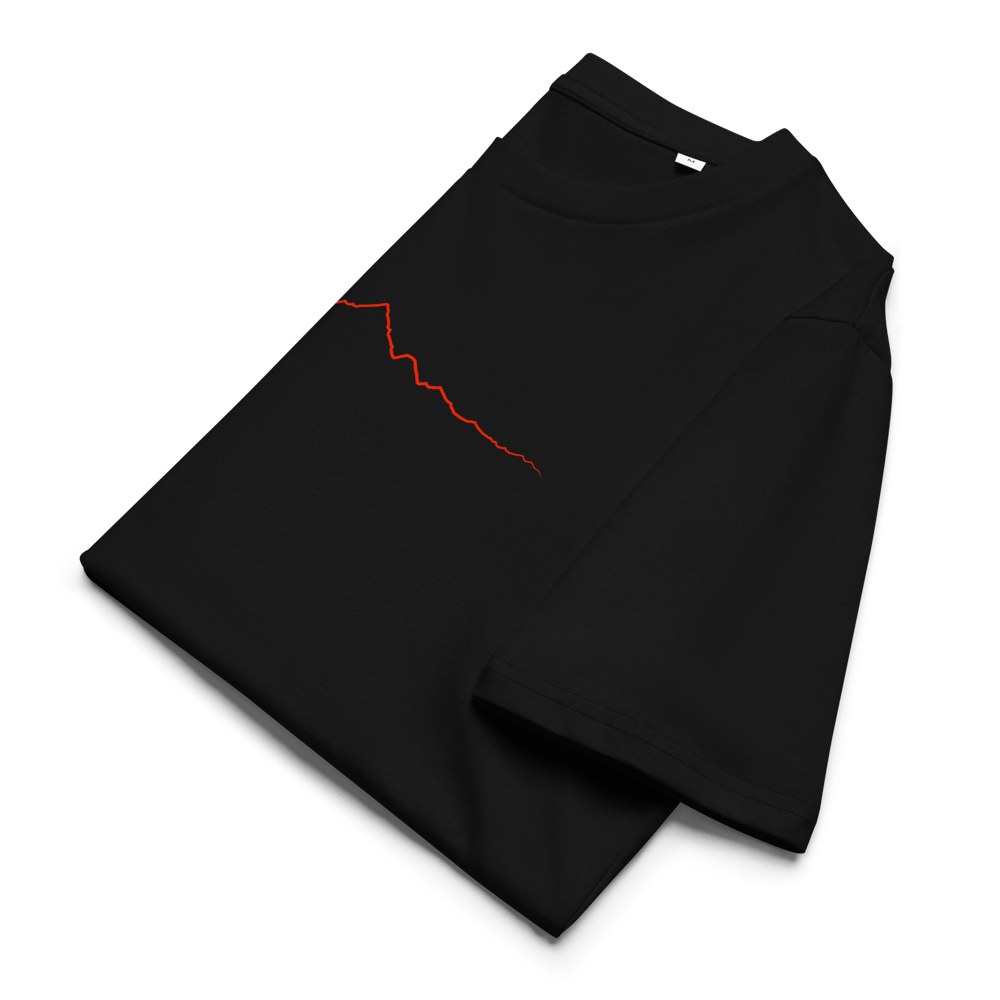 Monviso T-shirt in Cotone Organico Unisex nero / rosso PULSE