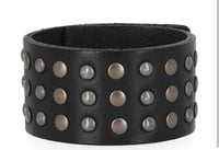 HD Studded Black Leather Cuff