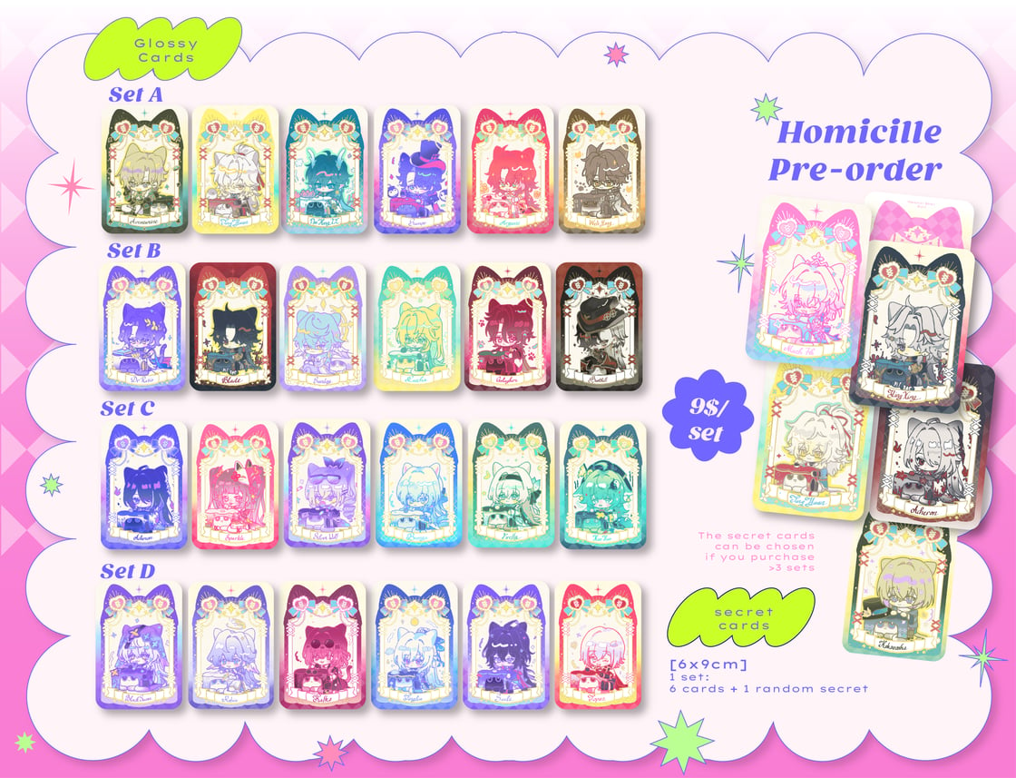 Image of [6x9cm] HSR - Candy Kitty Cards