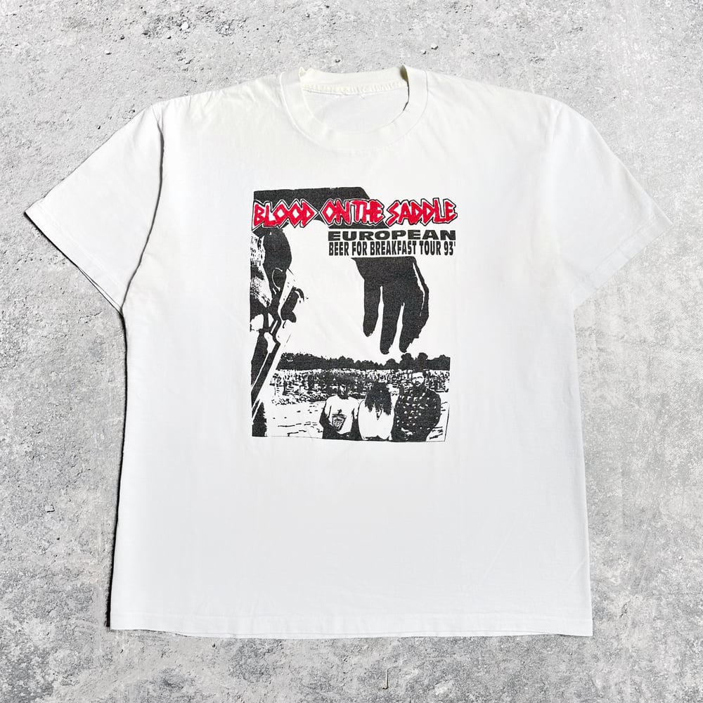 *Rare* Blood On The Saddle 1993 ‘Beer For Breakfast Tour’ White T-Shirt