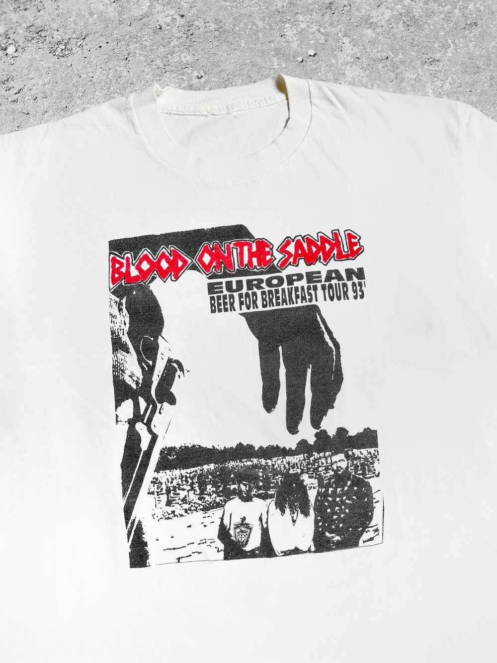 *Rare* Blood On The Saddle 1993 ‘Beer For Breakfast Tour’ White T-Shirt