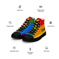 Image 1 of Rainbow Men’s High-Top Canvas Shoes