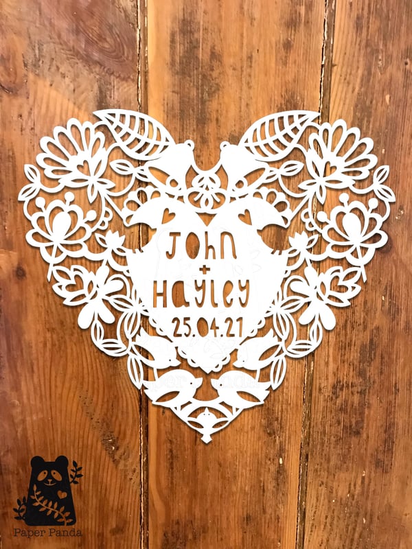 Image of Folk Heart Papercut Template