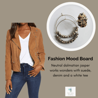 Image 1 of Dalmatian Jasper Hoops and Ring