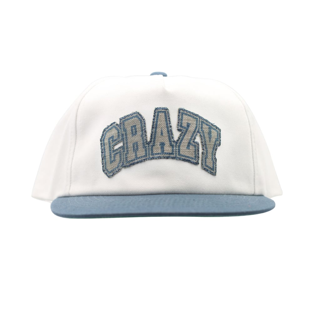 Image of "Crazy" Unstructured White/Slate Blue Snapback