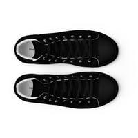 Image 3 of Black & White Women’s High-top Canvas Shoes