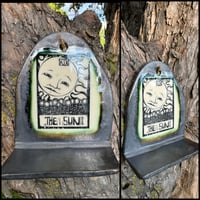 Image 1 of Ceramic Mini Shelf, Curiosity Shelf, Small Altar Shrine, Tarot, Ceramic Shrine, Ceramic Wall Shelf 