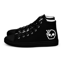 Image 2 of Black & White Men’s High-Top Canvas Shoes 