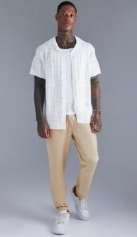 Image 2 of OPEN STITCH BUTTON DOWN KNITTED SHIRT