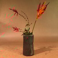 Image 1 of Wood fired & scripted cylinder vase