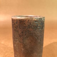 Image 2 of Wood fired & scripted cylinder vase