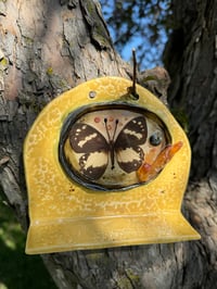 Image 1 of Handmade Ceramic Butterfly Diorama Wall Shelf, Wall Alter, Mini Shelf, Crystals Shelf, Shrine