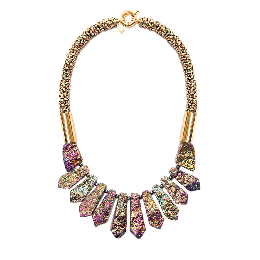 Image of "LUMINESCENCE" Gold Druzy Agate Stone Neckpiece - Limited Edition of two only.