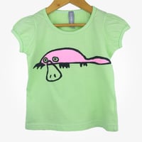 Image 1 of 'Platypus' - Girls pastel green t-shirt