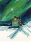 Northern cabin ~ Giclee print