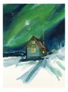 Northern cabin ~ Giclee print