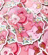 Image 2 of Butterfly girl sticker