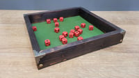Image 1 of Wood and Leather Dice Tray - Plain Leather Large
